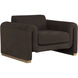 Romer Brushed Gold / Nubuck Cocoa Leather Armchair